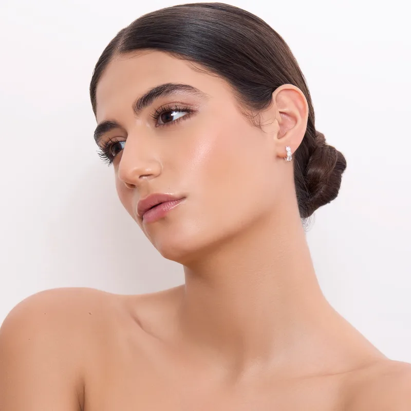 Náušnice TRIO cubic zirconia bílé 1ks
