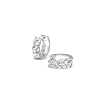 Náušnice TRIO cubic zirconia bílé 1ks