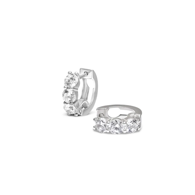 Náušnice TRIO cubic zirconia bílé 1ks