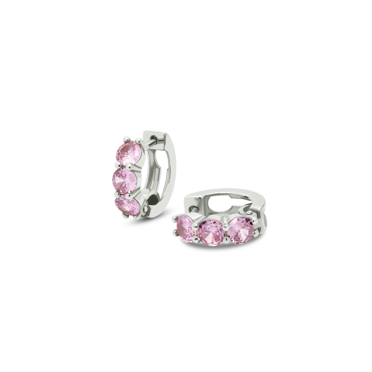 Náušnice TRIO cubic zirconia růžové 1ks