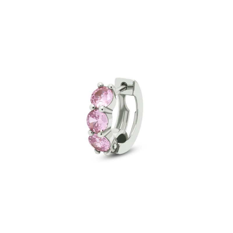 Náušnice TRIO cubic zirconia růžové 1ks