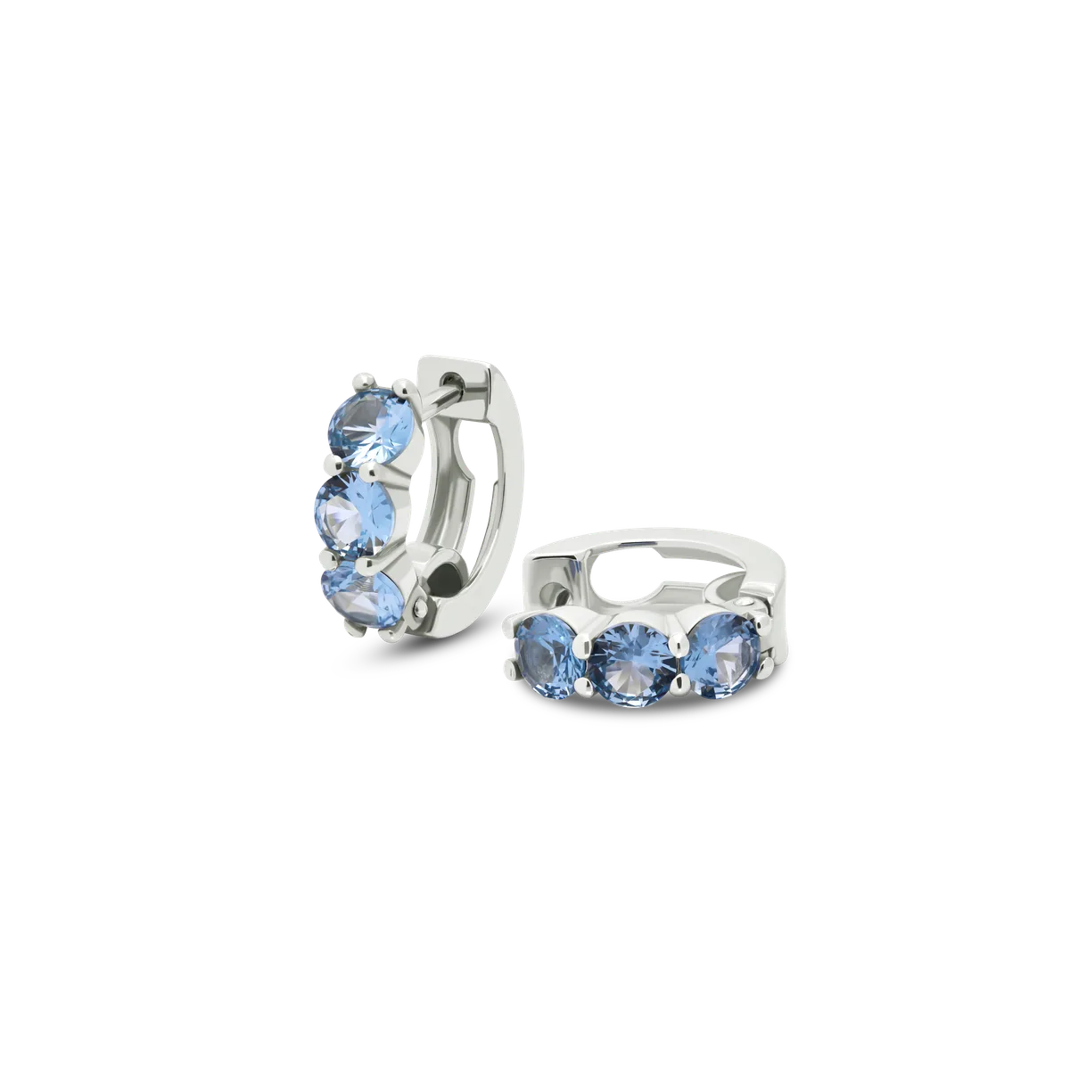 Náušnice TRIO cubic zirconia světle modrá 1ks