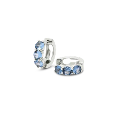 Náušnice TRIO cubic zirconia světle modrá 1ks