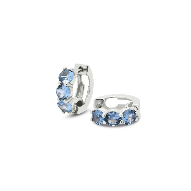 Náušnice TRIO cubic zirconia světle modrá 1ks