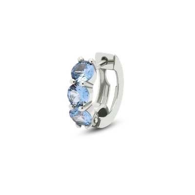 Náušnice TRIO cubic zirconia světle modrá 1ks