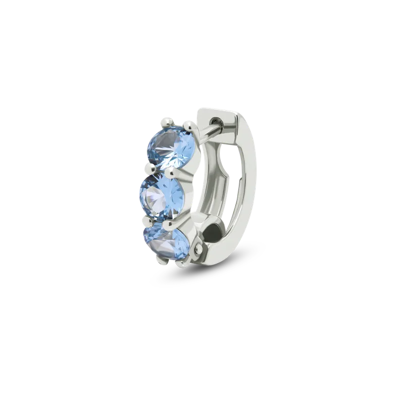 Náušnice TRIO cubic zirconia světle modrá 1ks