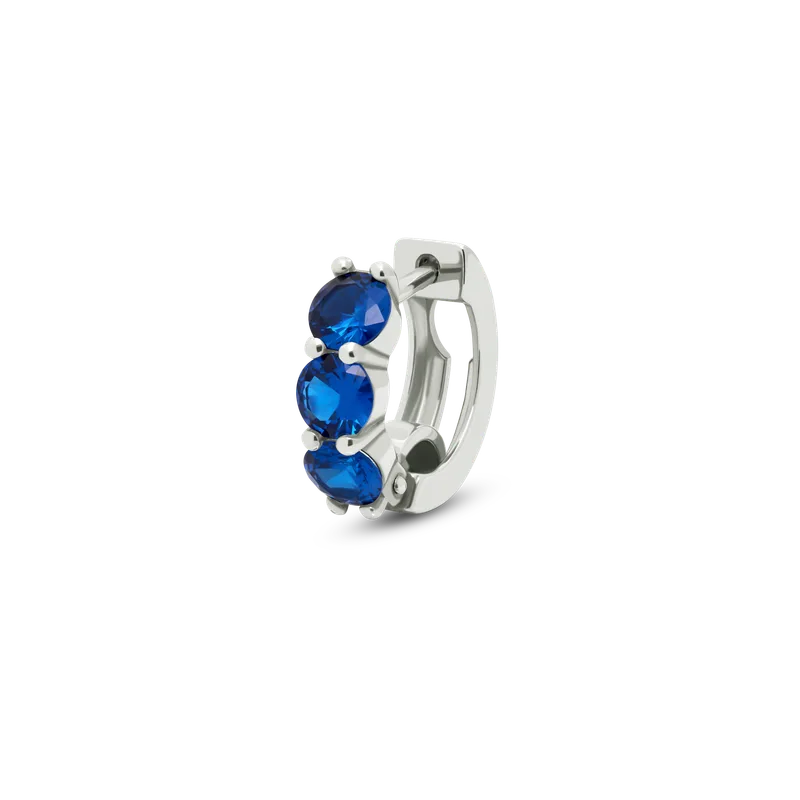 Náušnice TRIO cubic zirconia modrá 1ks