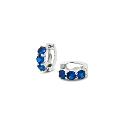 Náušnice TRIO cubic zirconia modrá 1ks