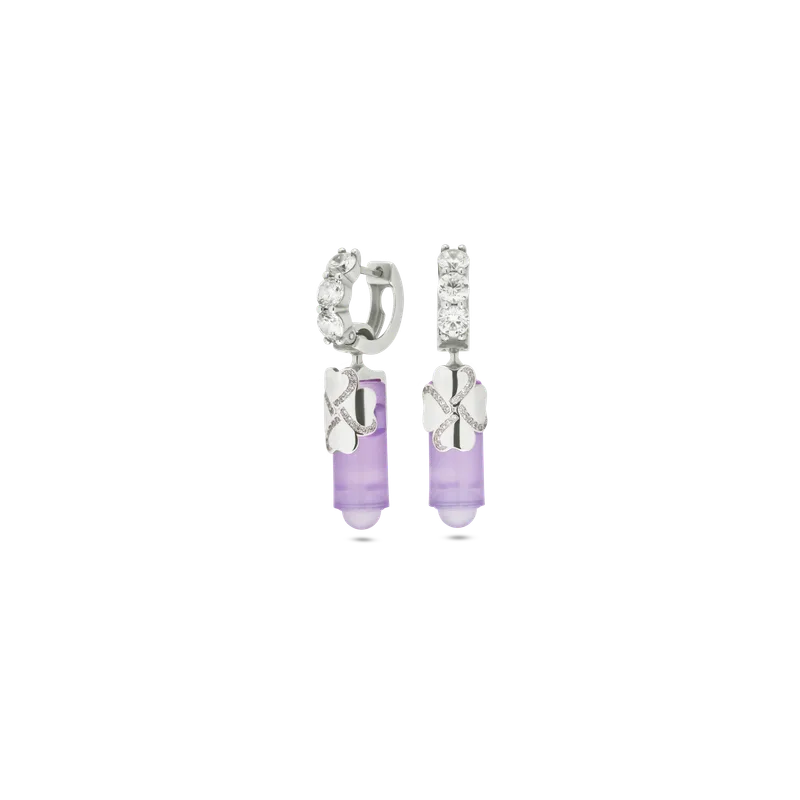 Naušnice Quadrifoglio Viola