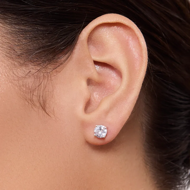 Náušnice puzeta cubic zirconia bílé 1ks