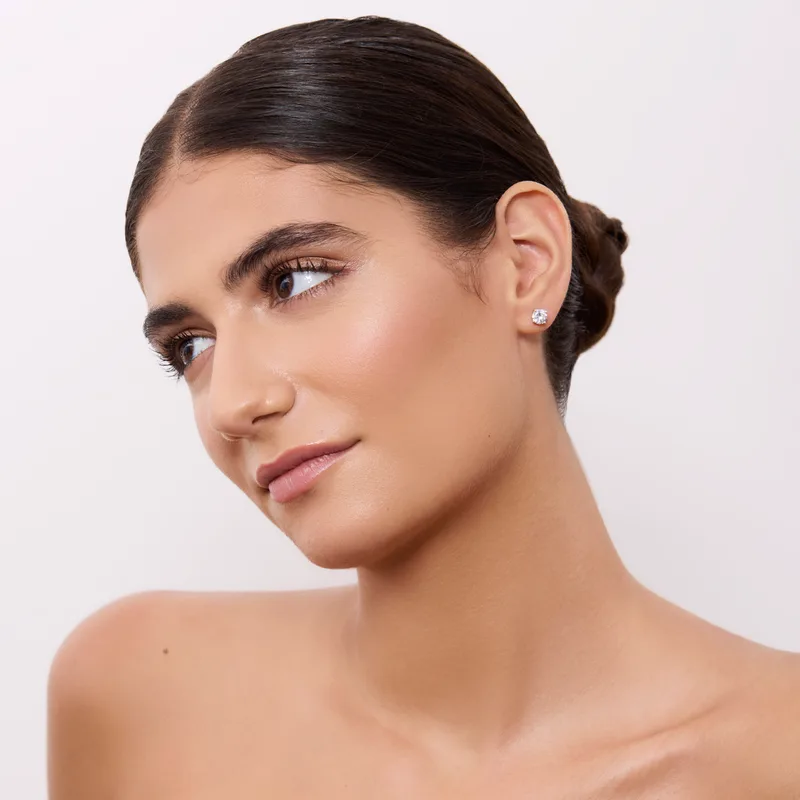 Náušnice puzeta cubic zirconia bílé 1ks